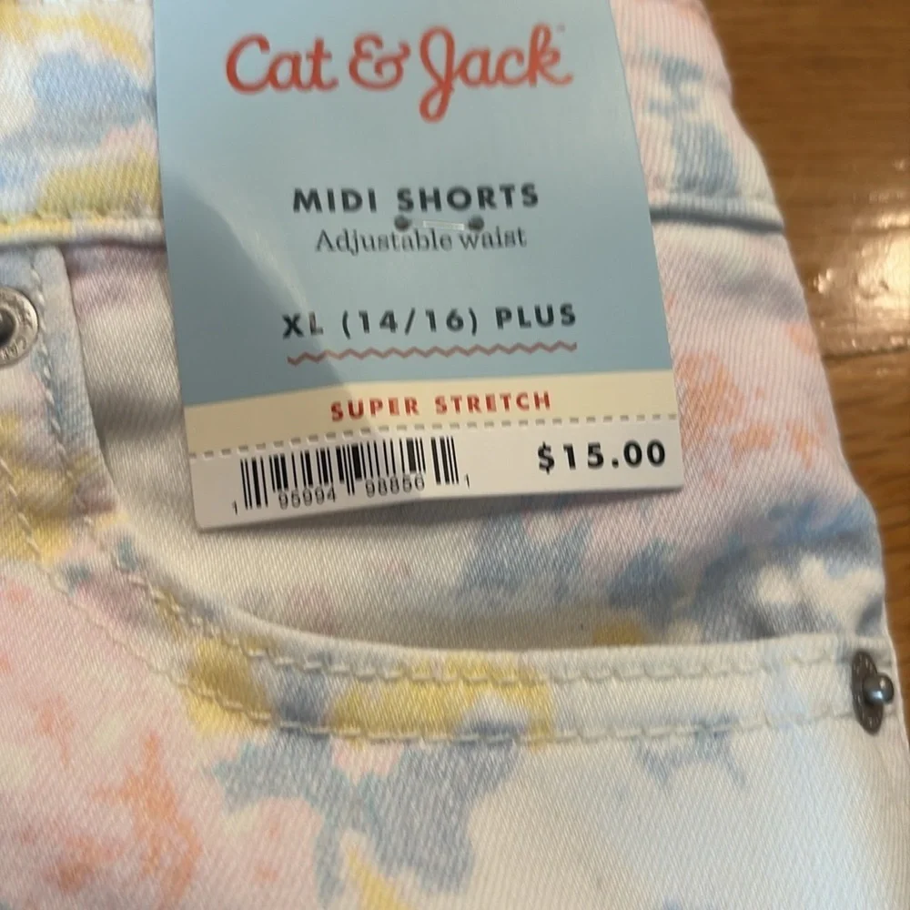 - Cat & Jack Pastel Splash Denim Shorts